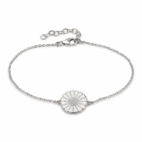 14 mm Marguerite Ankerarmband aus rhodiniertem Silber und Marguerite Anhänger aus rhodiniertem Silber - Marie