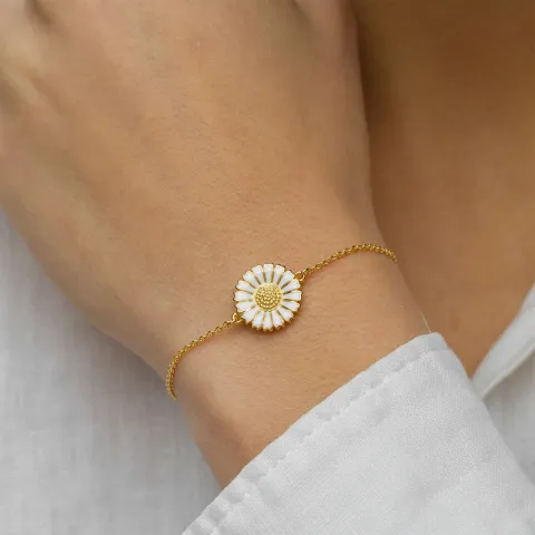 14 mm Marguerite Armband aus vergoldetem Sterlingsilber - Marie