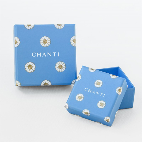 15 mm Marguerite blauem Anhänger aus vergoldetem Sterlingsilber - Marie