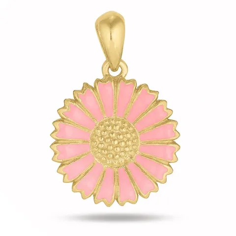 15 mm Marguerite pink Anhänger aus vergoldetem Sterlingsilber - Marie