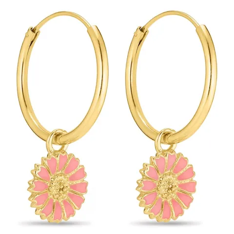 18 mm Marguerite pink Kreole in vergoldetem Silber - Marie