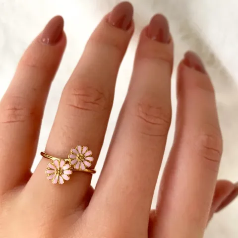 Marguerite rosa Ring aus vergoldetem Sterlingsilber - Maggie
