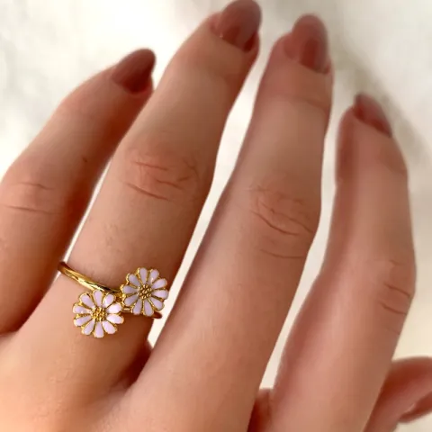 Marguerite violettem Ring aus vergoldetem Sterlingsilber