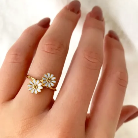 Marguerite blauem Ring aus vergoldetem Sterlingsilber