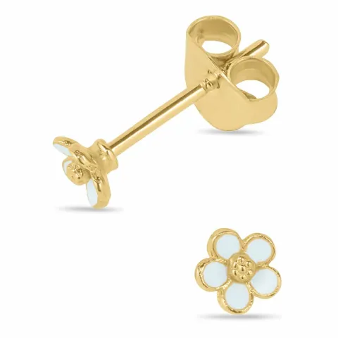 5 mm Marguerite blauem Ohrstecker in vergoldetem Silber - Majse