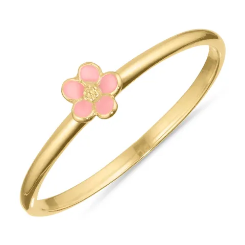5 mm Marguerite rosa Ring aus vergoldetem Sterlingsilber - Majse