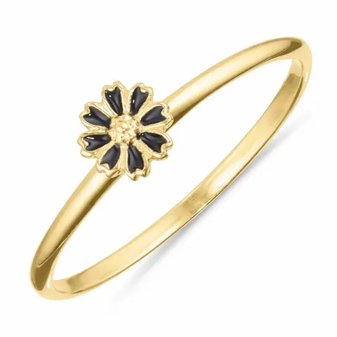 Marguerite schwarz Ring aus vergoldetem Sterlingsilber
