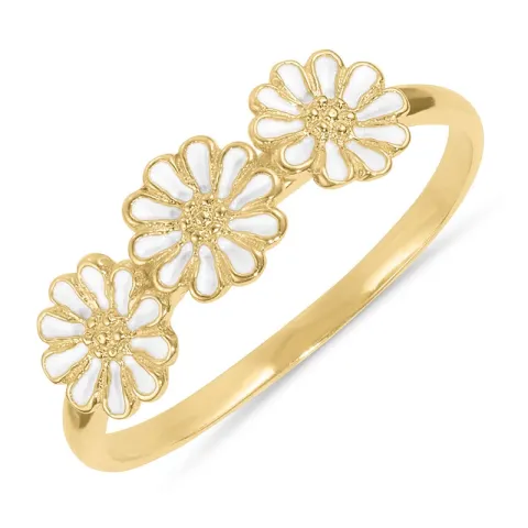 Elegant Marguerite Ring aus vergoldetem Sterlingsilber