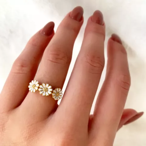 Elegant Marguerite Ring aus vergoldetem Sterlingsilber