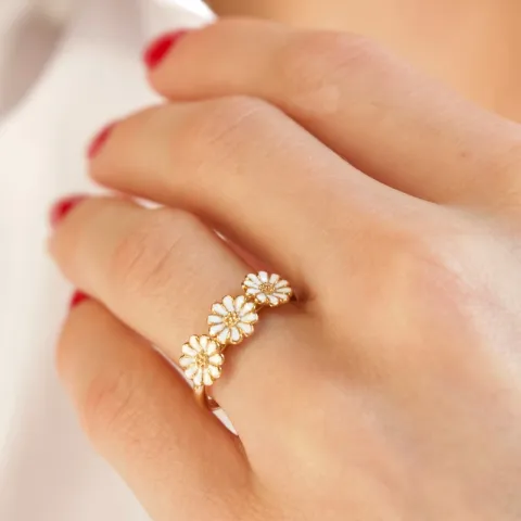 Elegant Marguerite Ring aus vergoldetem Sterlingsilber