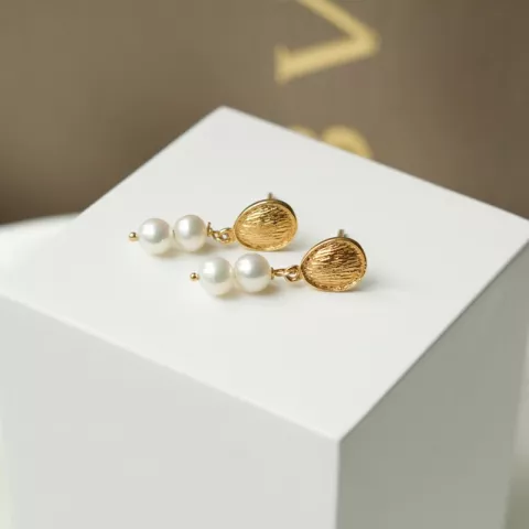 Perle Ohrringe in vergoldetem Silber