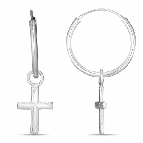 18 mm Kreuz Kreole in Silber