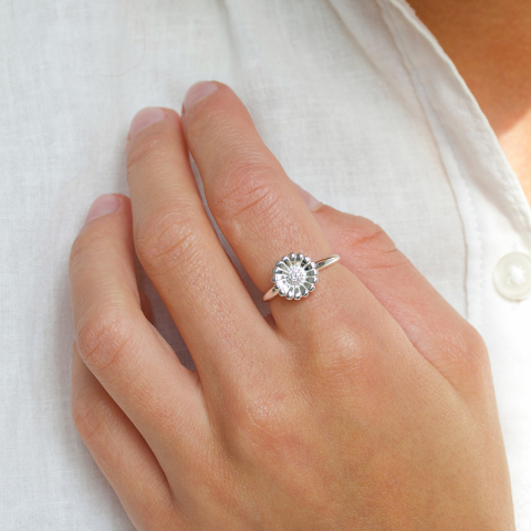 Marguerite Zirkon Ring aus Silber