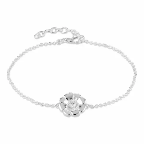 Blumen Zirkon Armband aus Silber