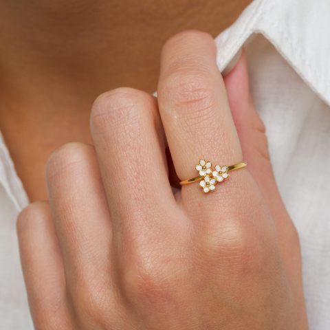 Marguerite Ring aus vergoldetem Sterlingsilber - Majse