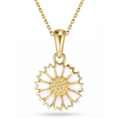 11 mm Marguerite Halskette mit Anhänger aus vergoldetem Sterlingsilber - Marie