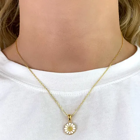 11 mm Marguerite Halskette mit Anhänger aus vergoldetem Sterlingsilber - Marie