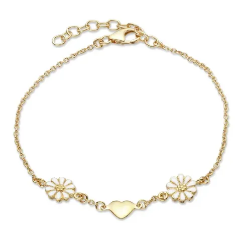 Herz Marguerite Armband aus vergoldetem Sterlingsilber