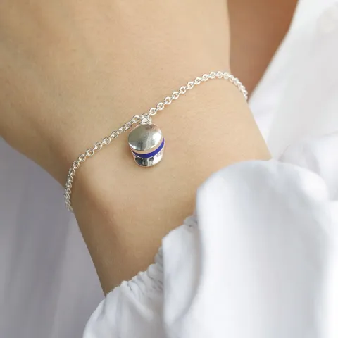 Studentenmütze blauem Armband aus Silber