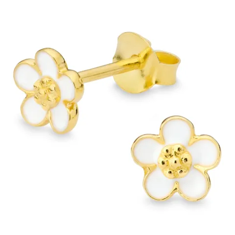 6 mm Marguerite Ohrstecker in vergoldetem Silber - Majse