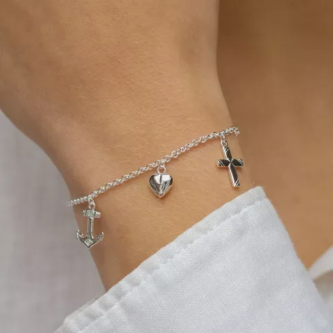 Glaube-Hoffnung-Liebe Armband aus Silber