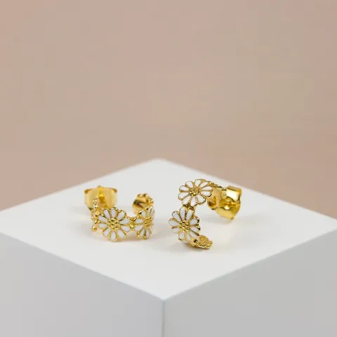 12 mm Marguerite Kreole in vergoldetem Sterlingsilber - Maggie