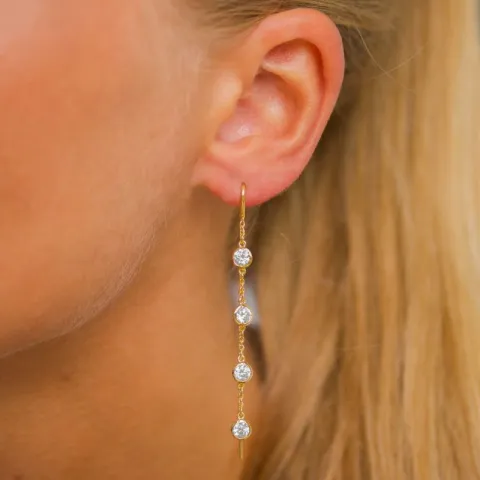 Zirkon ketten ohrringe in vergoldetem Silber
