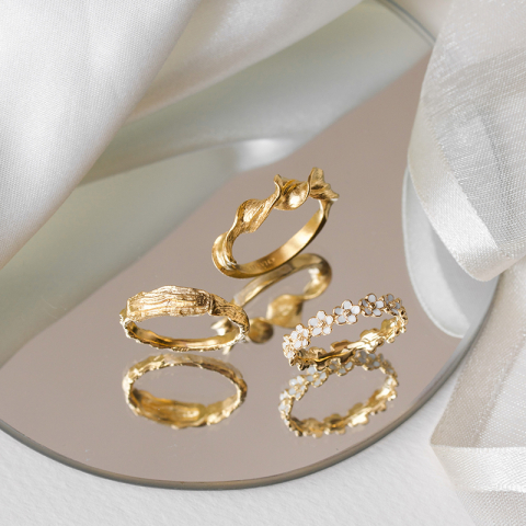Blumen Ring aus vergoldetem Sterlingsilber