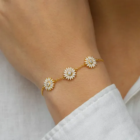 Marguerite Zirkon Armband aus vergoldetem Sterlingsilber