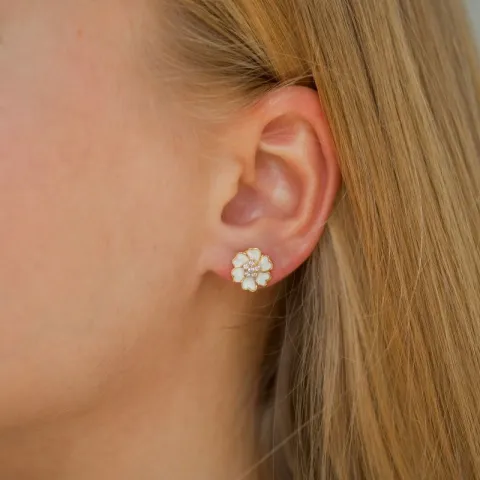 10,5 mm Marguerite Ohrstecker in vergoldetem Sterlingsilber - Magda