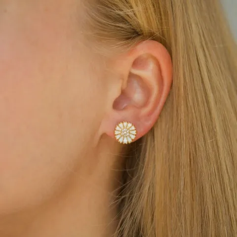 11 mm Marguerite Zirkon Ohrstecker in vergoldetem Sterlingsilber - Marie