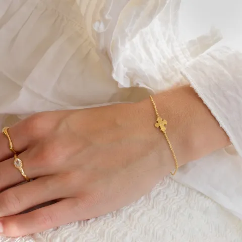 10 x 8,5 mm Dagmarkreuz Armband aus vergoldetem Sterlingsilber - Amoré