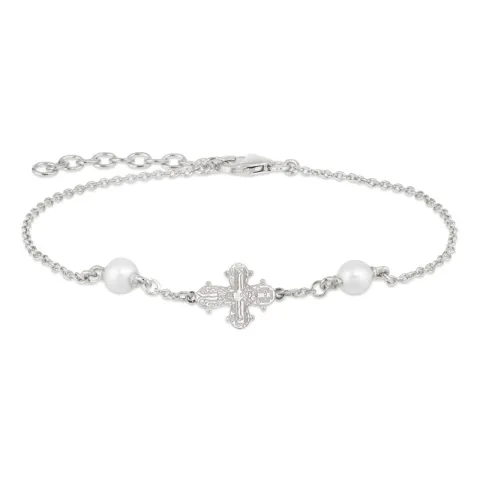 Dagmarkreuz Perle Armband aus Silber