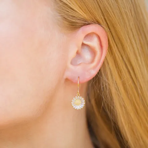 11,5 mm Marguerite violettem Ohrringe in vergoldetem Silber - Marie