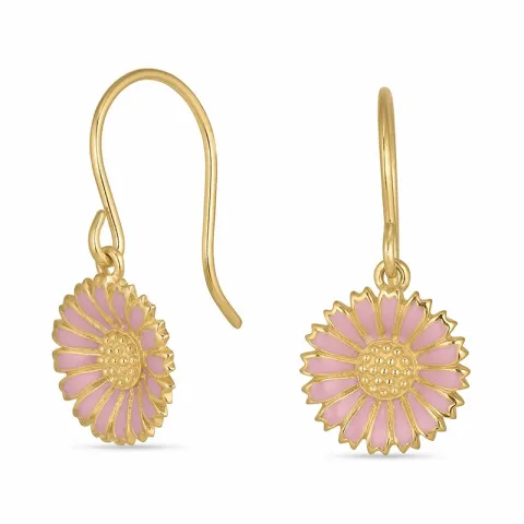 11,5 mm Marguerite pink Ohrringe in vergoldetem Sterlingsilber - Marie