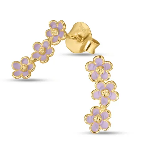 Marguerite violettem Ohrstecker in vergoldetem Silber - Majse