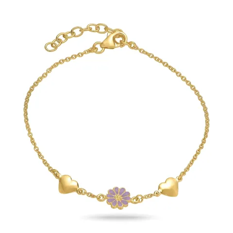 Herz Marguerite violettem Armband aus vergoldetem Sterlingsilber - Maggie