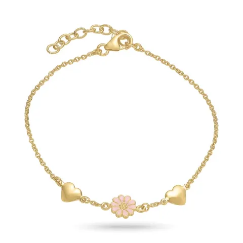Herz Marguerite rosa Armband aus vergoldetem Sterlingsilber - Maggie