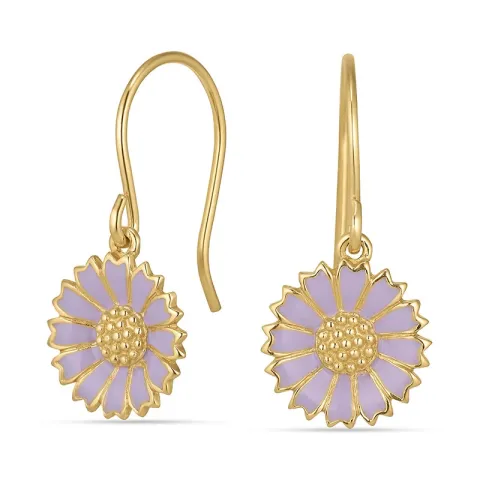 11 mm Marguerite violettem Ohrringe in vergoldetem Sterlingsilber - Marie