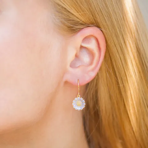 11 mm Marguerite violettem Ohrringe in vergoldetem Sterlingsilber - Marie