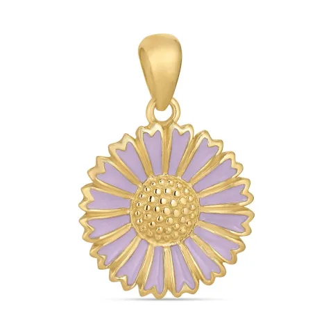 14,5 mm Marguerite violettem Anhänger aus vergoldetem Sterlingsilber - Marie