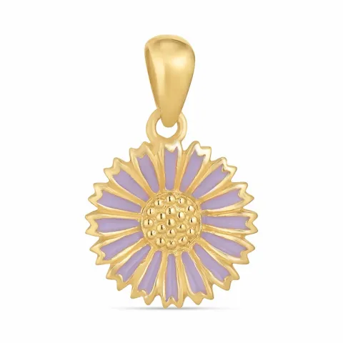 11,5 mm Marguerite violettem Anhänger aus vergoldetem Sterlingsilber - Marie
