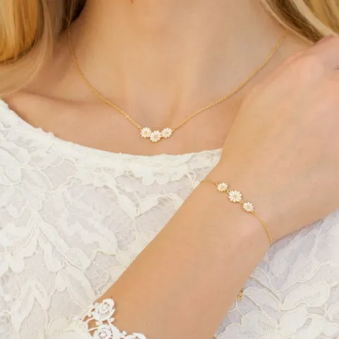 Marguerite Halskette aus vergoldetem Sterlingsilber und Anhänger aus vergoldetem Sterlingsilber - Maggie