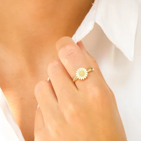 10 mm Marguerite Ring aus vergoldetem Sterlingsilber - Matilda