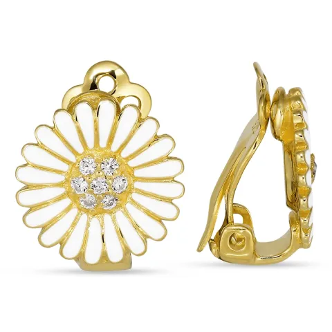 14 mm Marguerite Ohrringe in vergoldetem Silber - Matilda