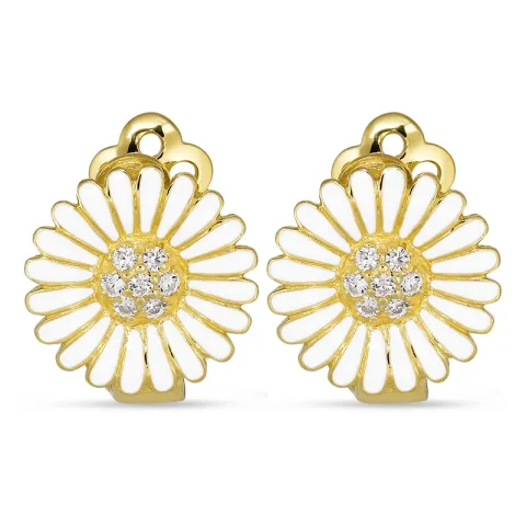 14 mm Marguerite Ohrringe in vergoldetem Silber - Matilda