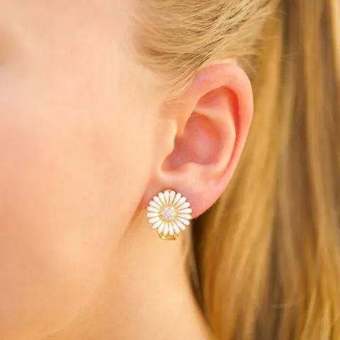 14 mm Marguerite Ohrringe in vergoldetem Silber - Matilda