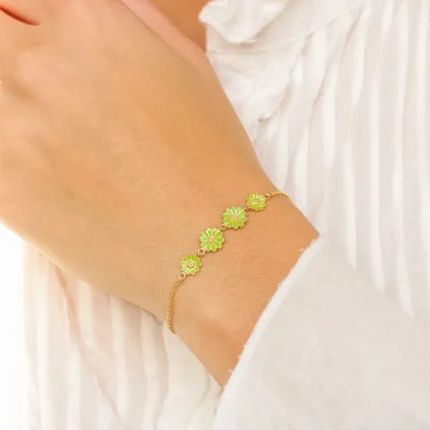 Marguerite hellgrünem Armband aus vergoldetem Sterlingsilber - Maggie
