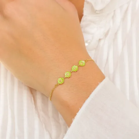 Marguerite hellgrünem Armband aus vergoldetem Sterlingsilber - Maggie