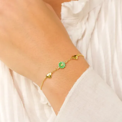 Herz Marguerite Armband aus vergoldetem Sterlingsilber - Maggie